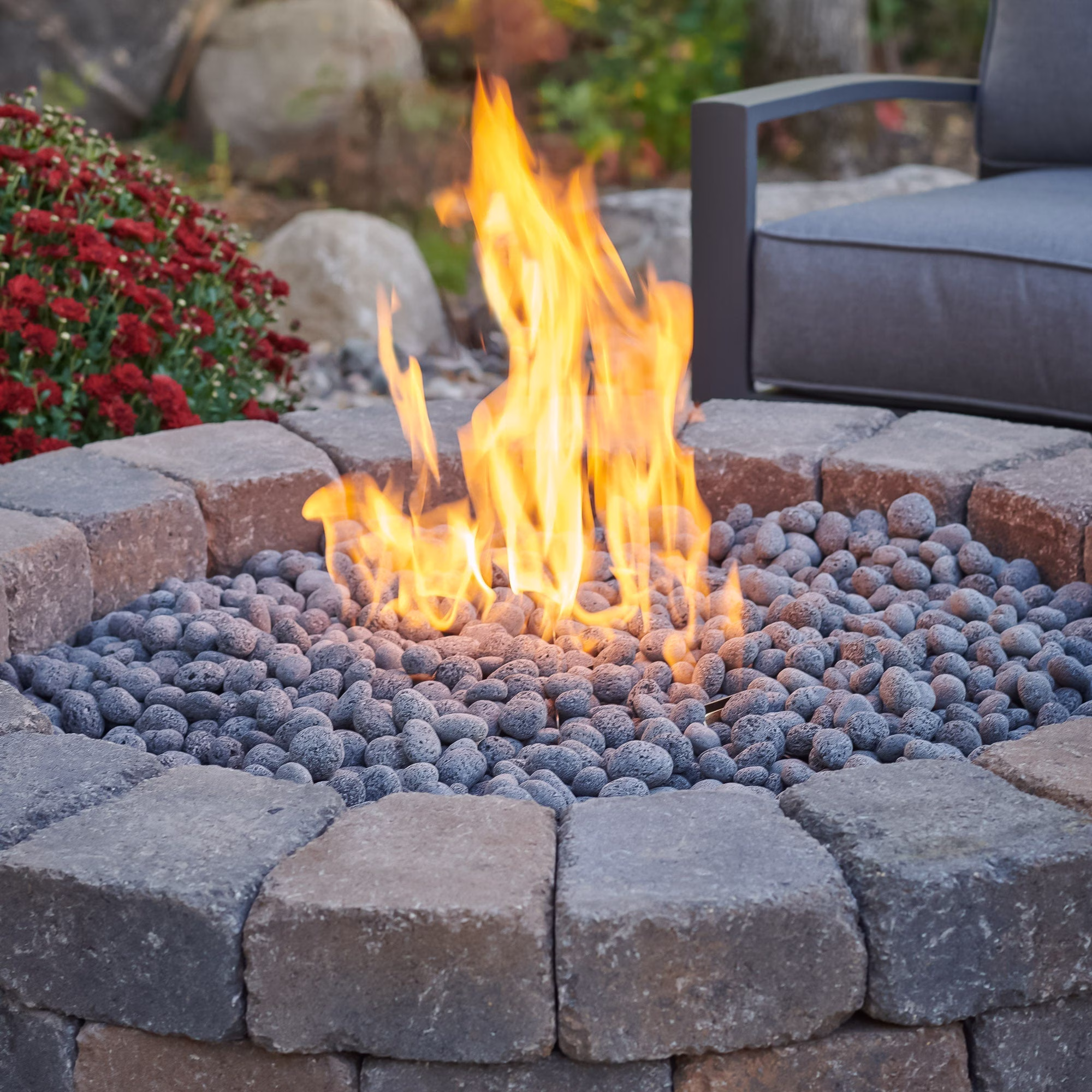 Bronson Block Round Gas Fire Pit Kit - view 5