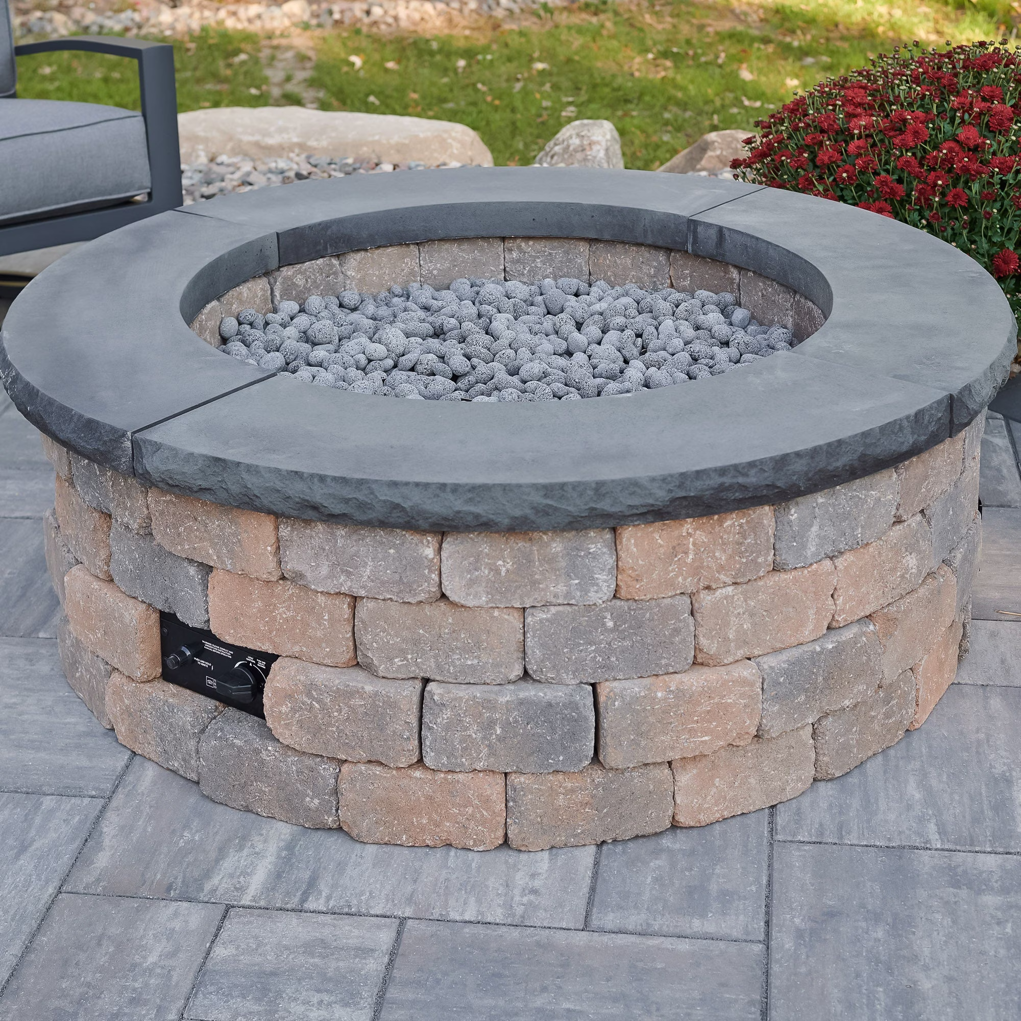 Bronson Block Round Gas Fire Pit Kit - view 8