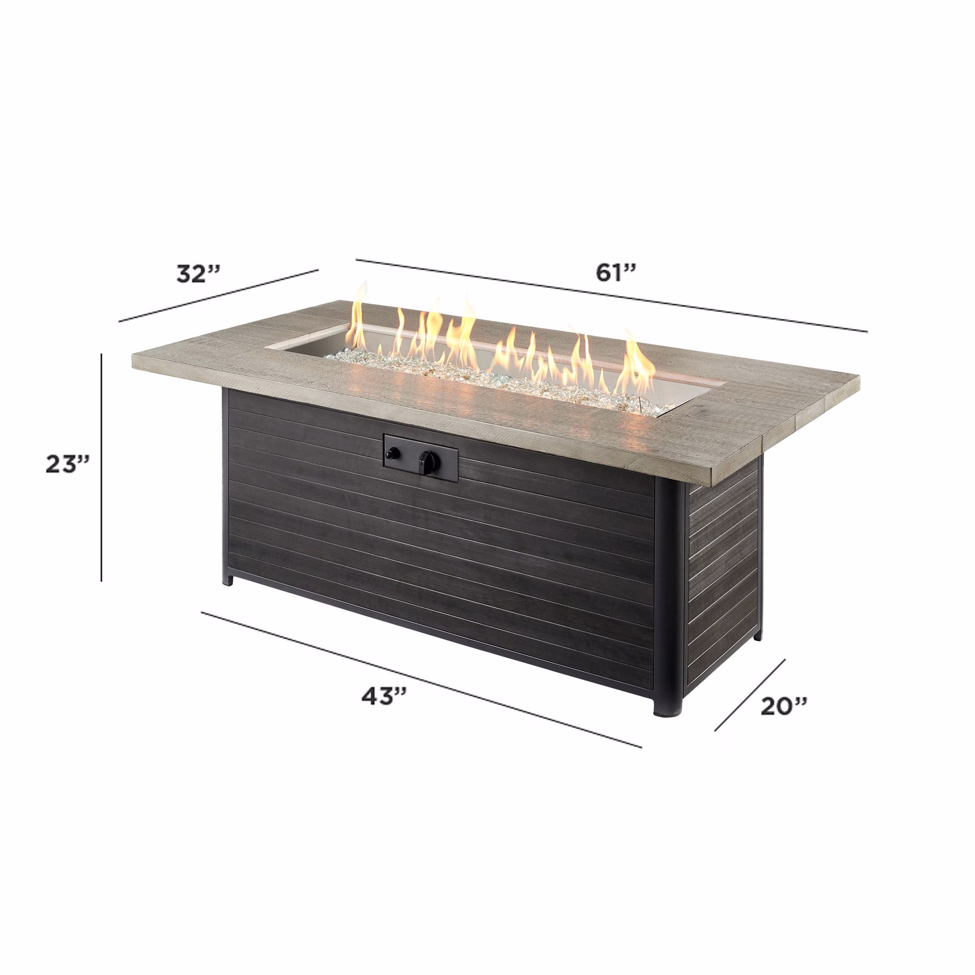 Cedar Ridge Linear Gas Fire Pit Table - view 5