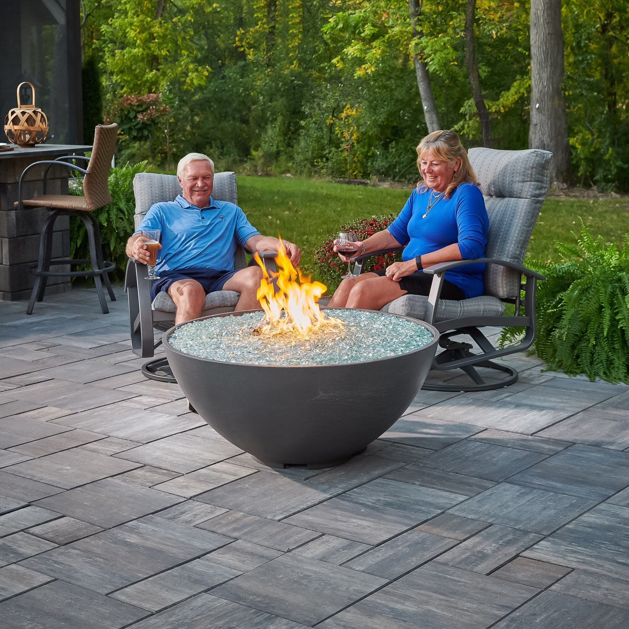 Cove Concrete Edge Gas Fire Pit Bowl - view 5