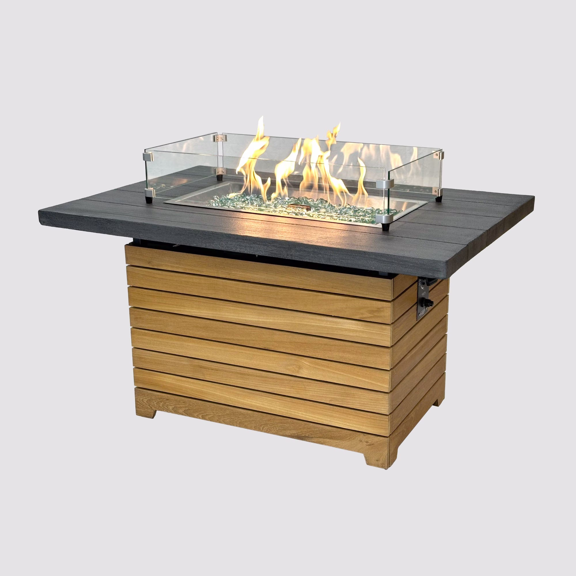Darien Rectangular Gas Fire Pit Table - view 15