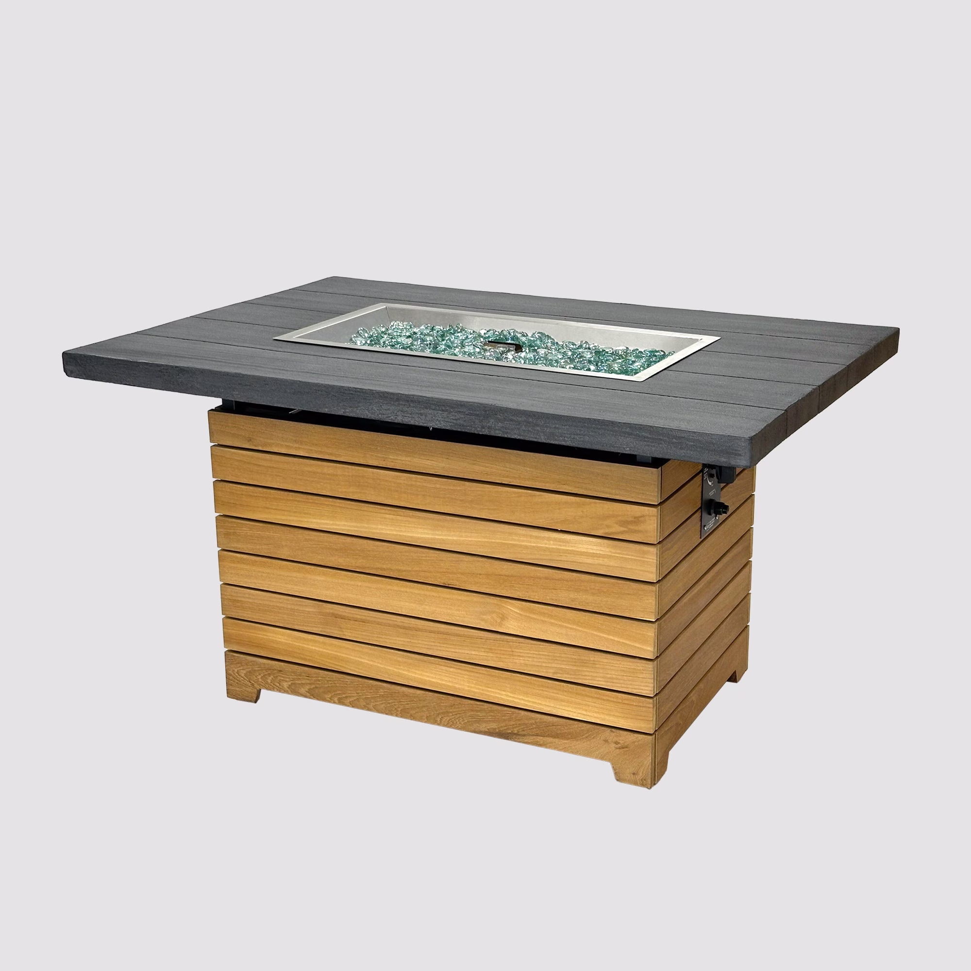 Darien Rectangular Gas Fire Pit Table - view 13