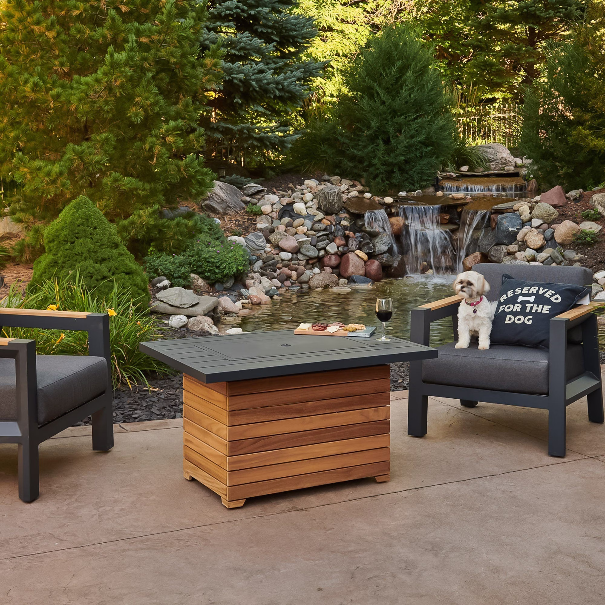Darien Rectangular Gas Fire Pit Table - view 7