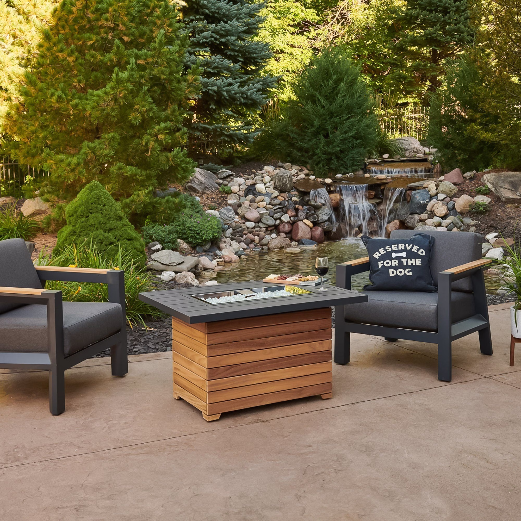 Darien Rectangular Gas Fire Pit Table - view 10