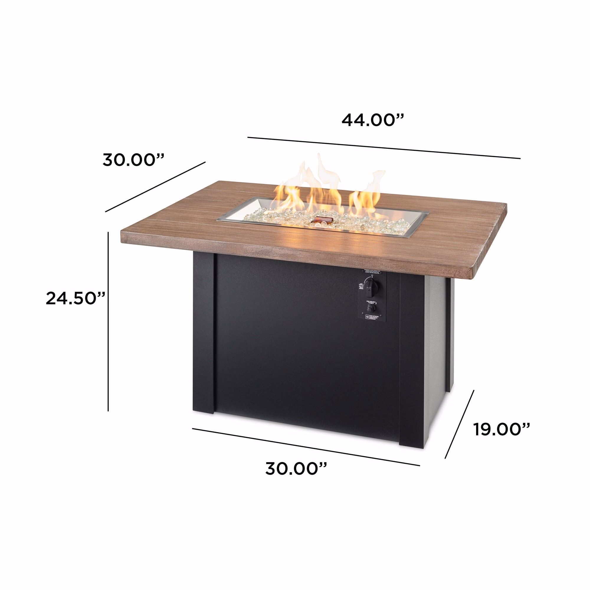 Havenwood Rectangular Gas Fire Pit Table - view 24