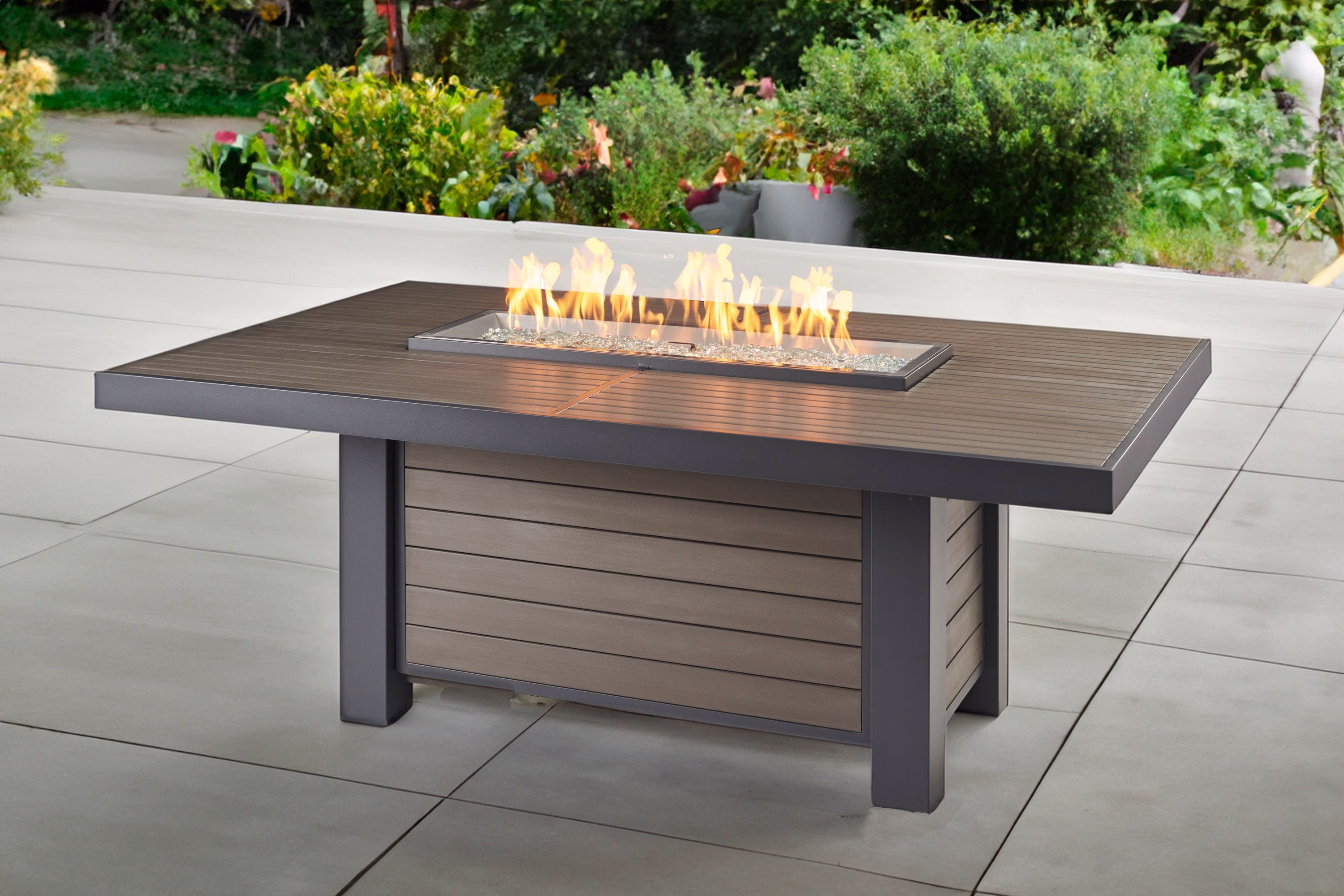 Kenwood and Brooks Linear Dining Height Gas Fire Pit Table - view 16