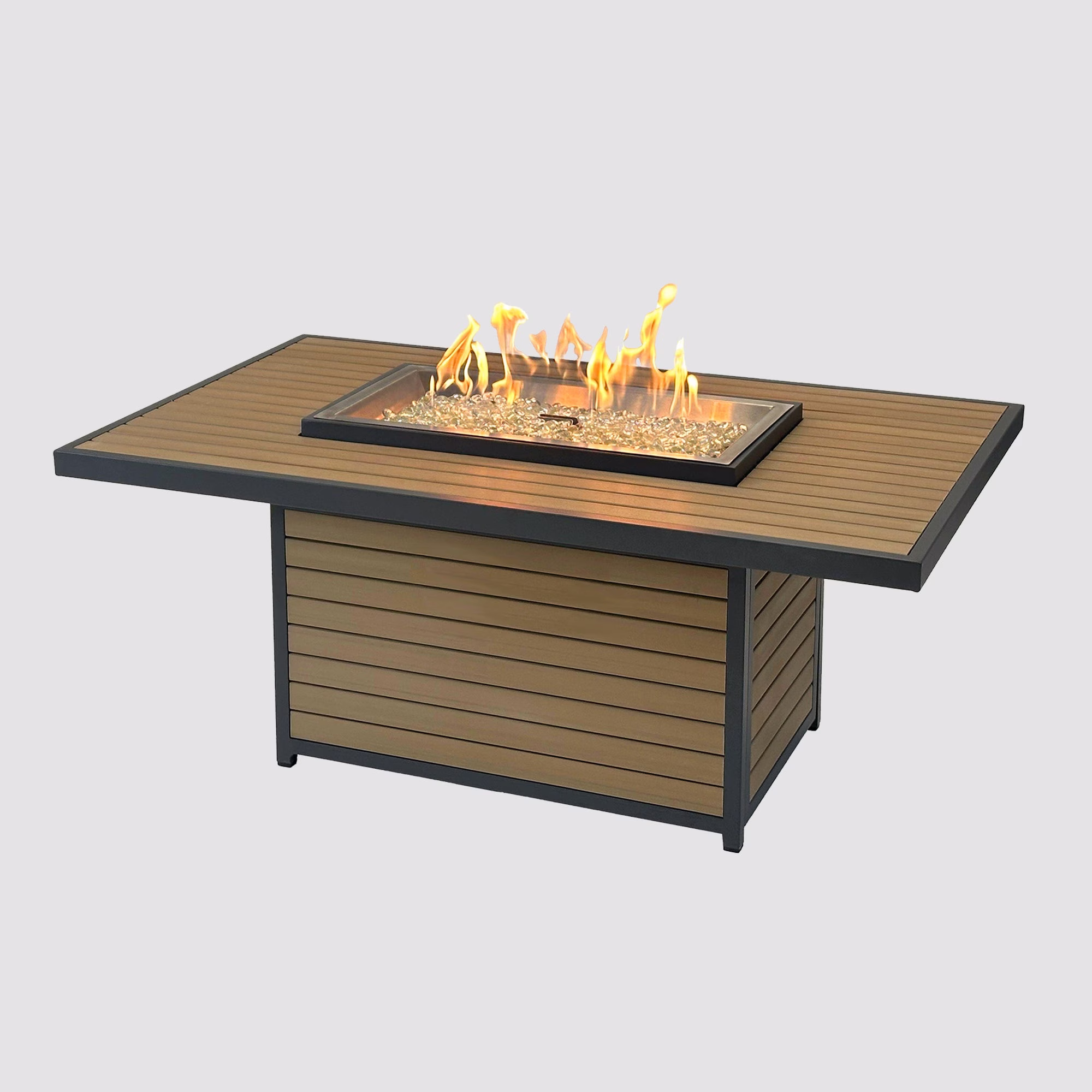 Kenwood and Brooks Rectangular Chat Height Gas Fire Pit Table - view 13