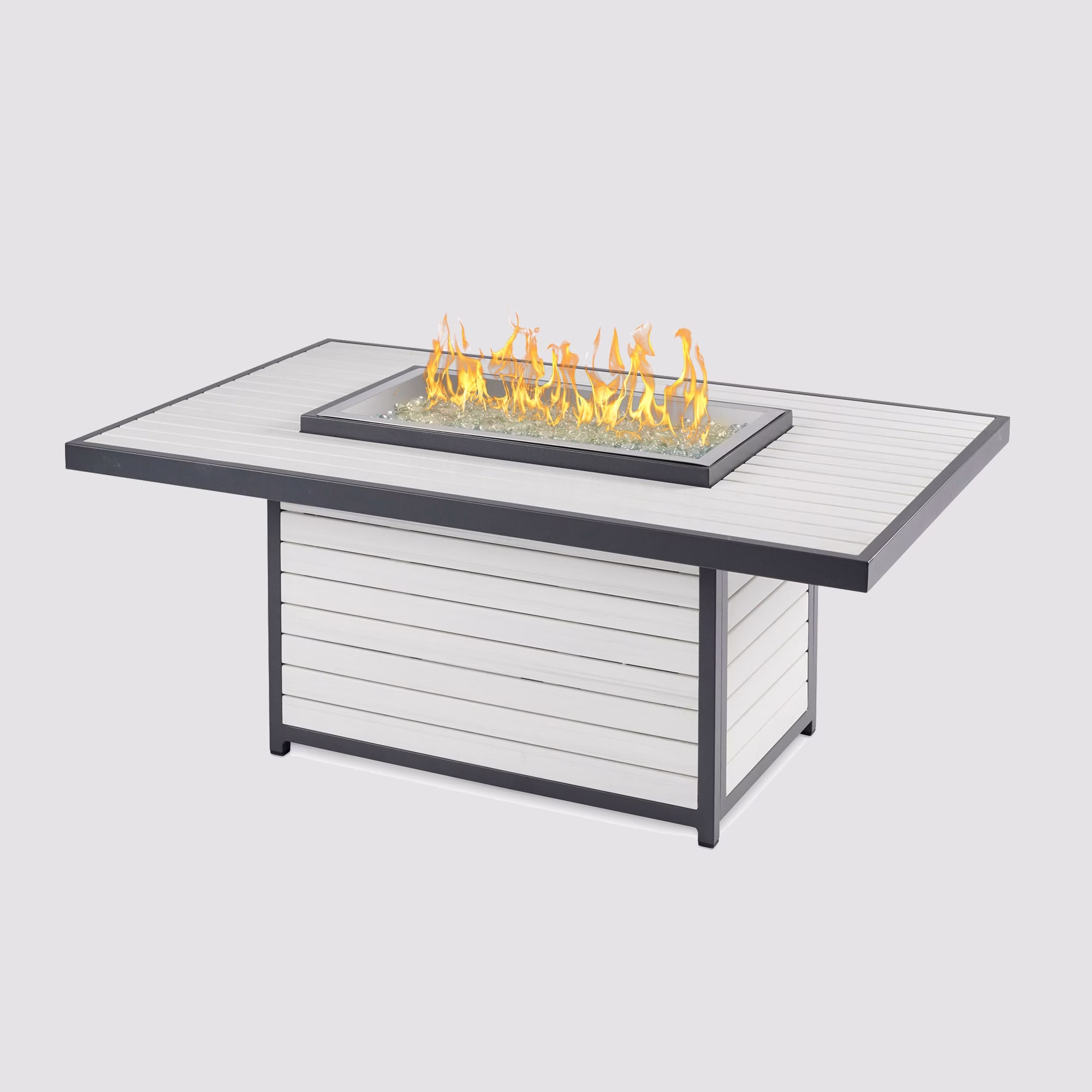 Kenwood and Brooks Rectangular Chat Height Gas Fire Pit Table - view 11