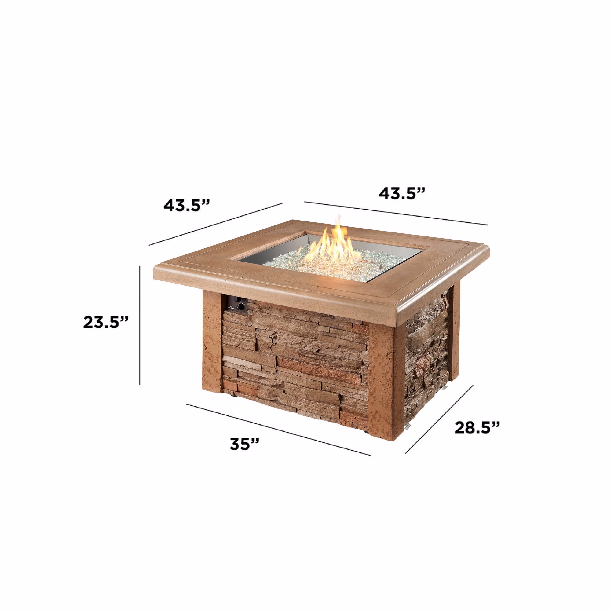 Sierra Square Gas Fire Pit Table - view 4
