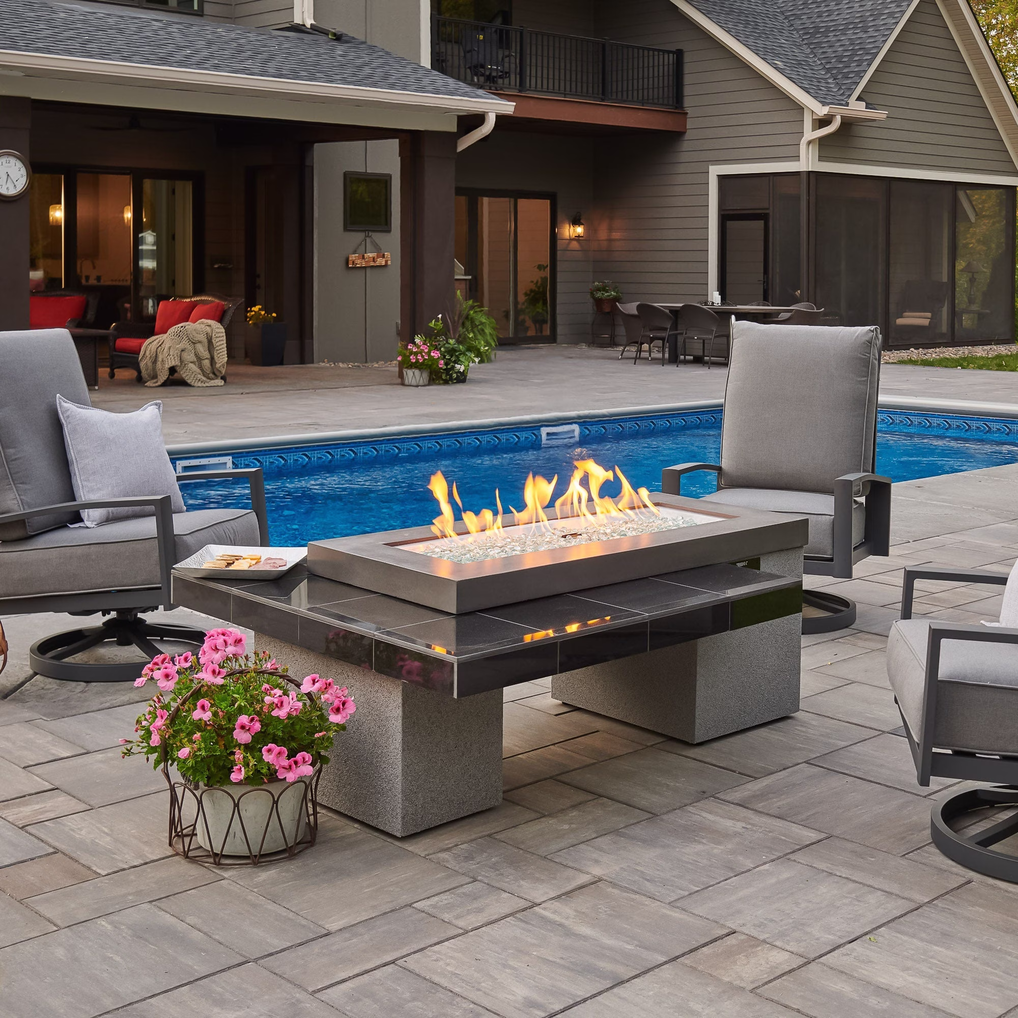 Uptown Black Linear Fire Pit Table - view 6