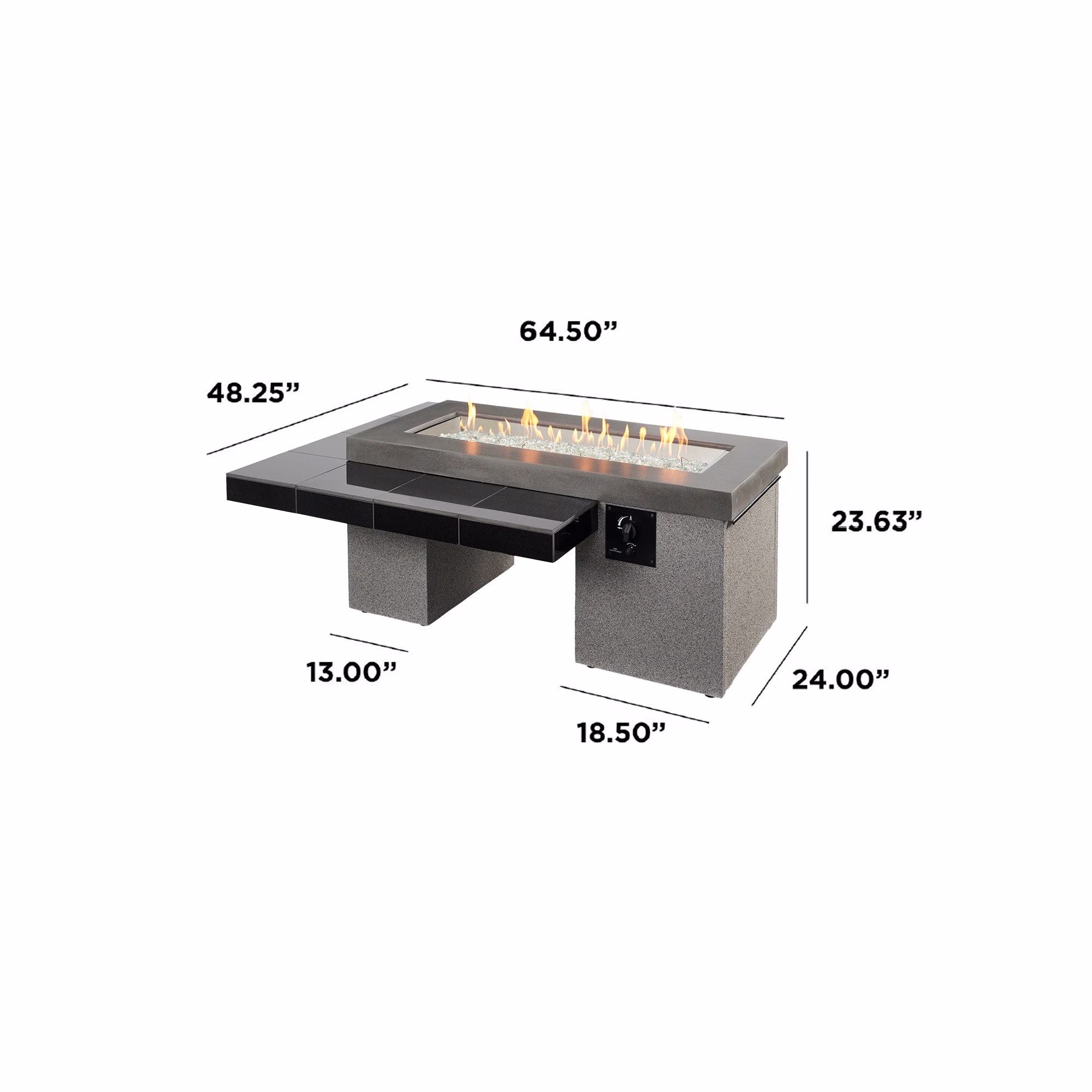 Uptown Black Linear Fire Pit Table - view 5
