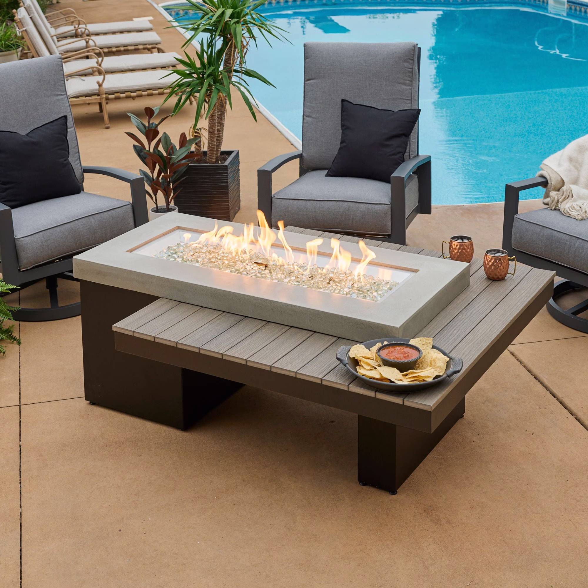 Uptown Linear Gas Fire Table - view 7